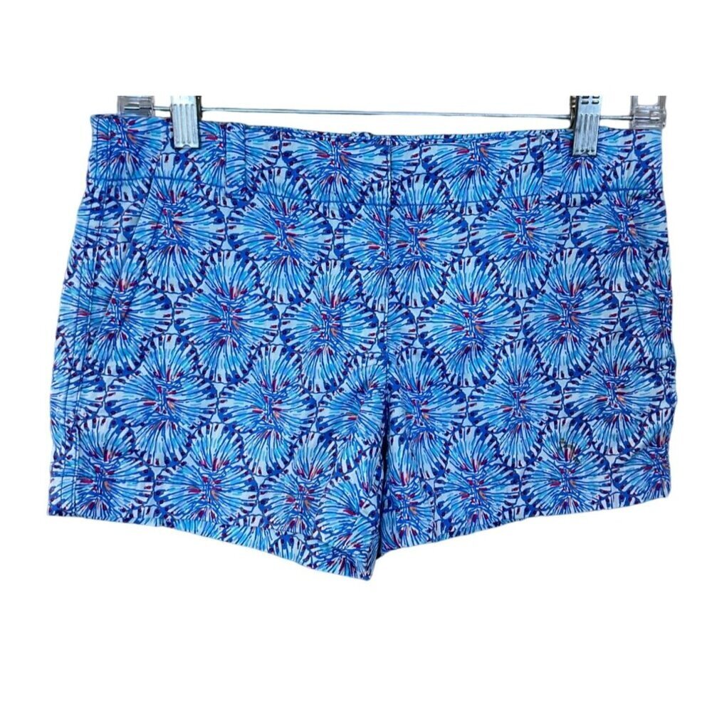Vineyard Vines Girls Sz 14 Shell Diamond Print Shorts Pockets Adjustable Waist